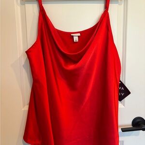 Ava and Viv Red Women's Top NWT Cowl Neck